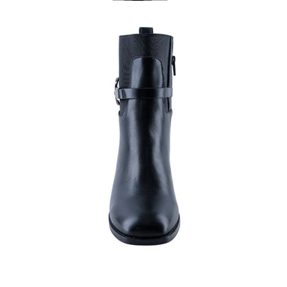 Botín negro elegante para mujer con tacón ancho