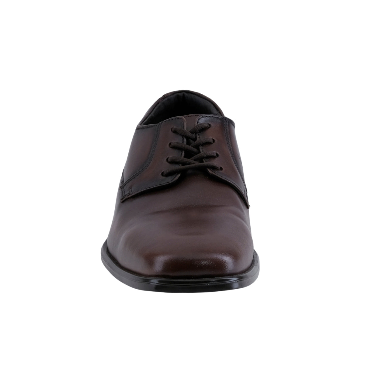 Zapato café de piel con agujetas para hombre