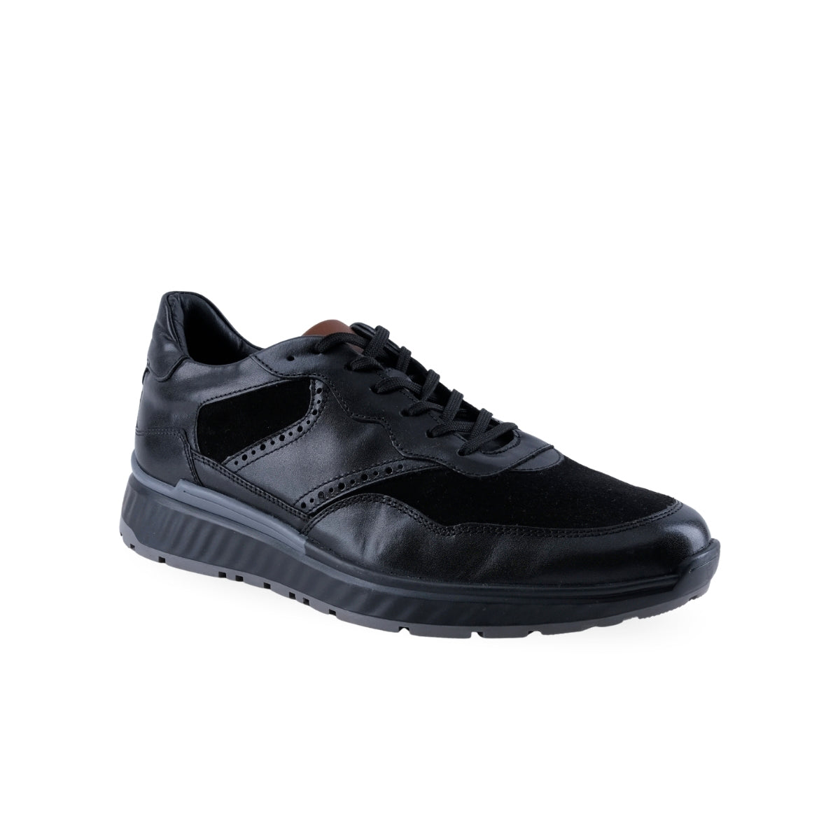 Tenis Gino Cherruti 3705 negro de piel para hombre