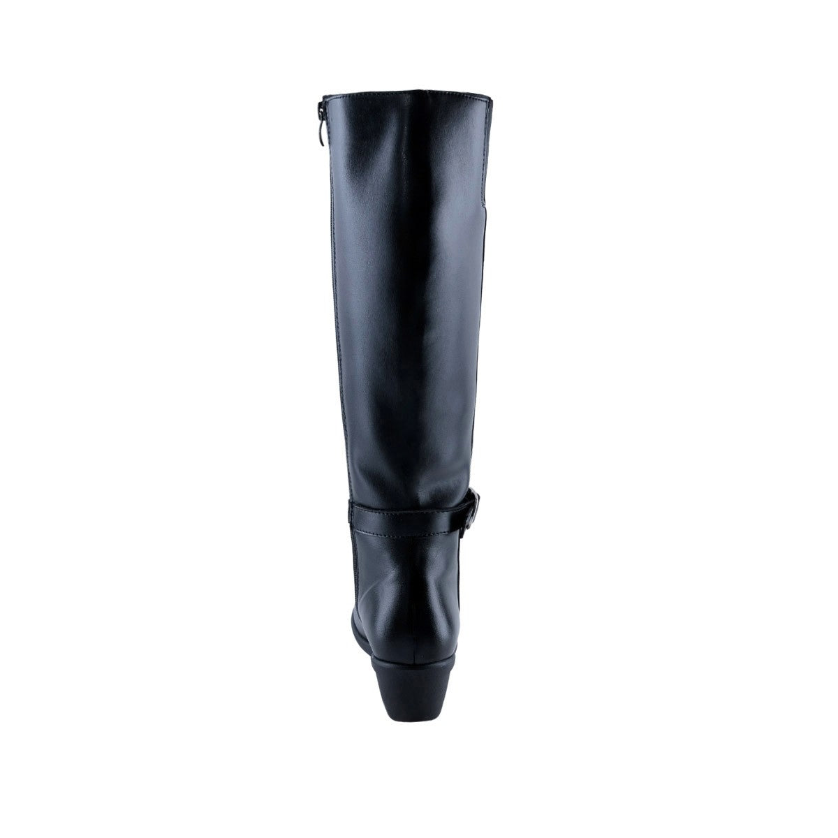 Bota de mujer negra con cuña y panel elástico