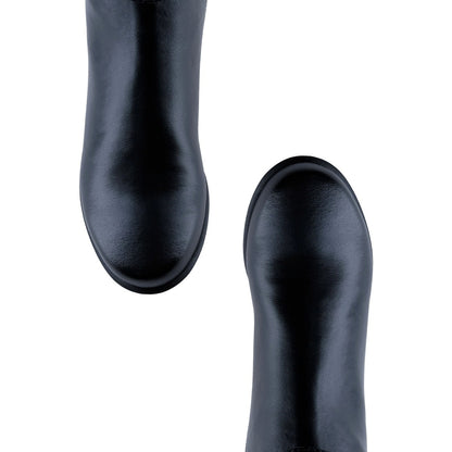 Bota negra hebilla decorativa