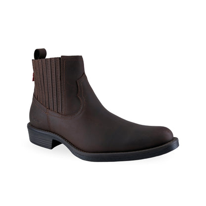 Botín Levi's chocolate para hombre en piel