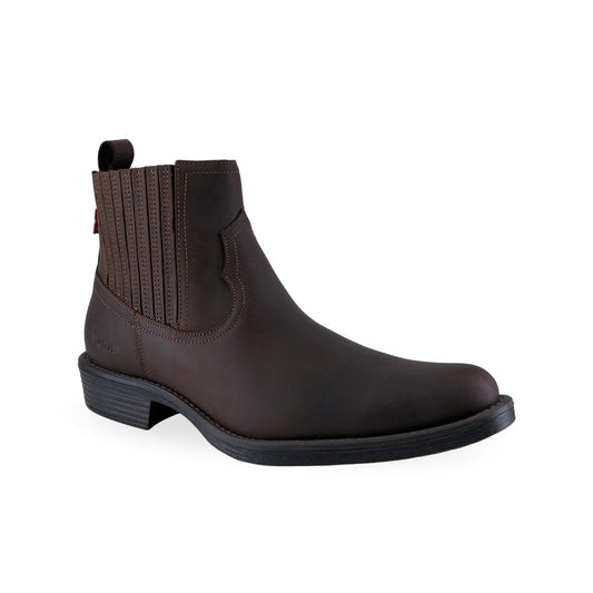 Botín Levi's chocolate para hombre en piel