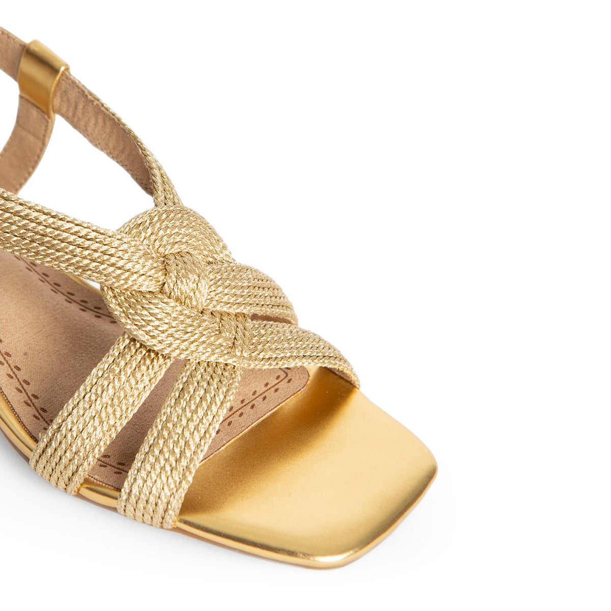 Sandalias Dorado Tiras Trenzadas Mujer M4245