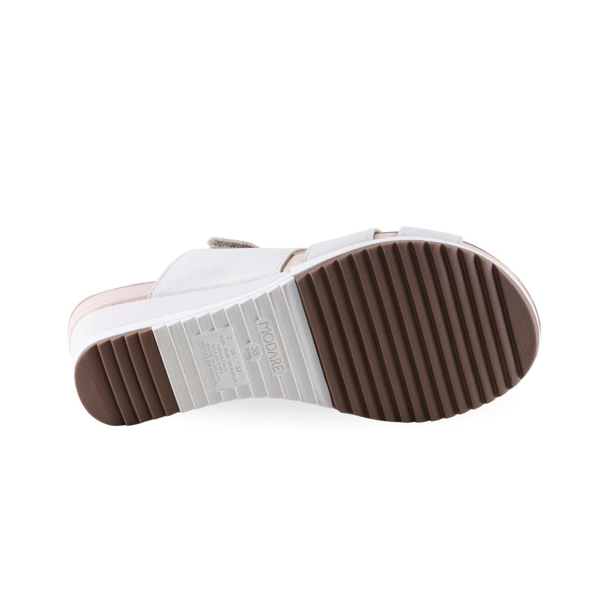 Sandalia de verano blanca de cuña para mujer