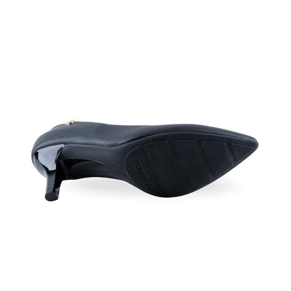 Zapatilla de tacón negra para oficina y eventos formales