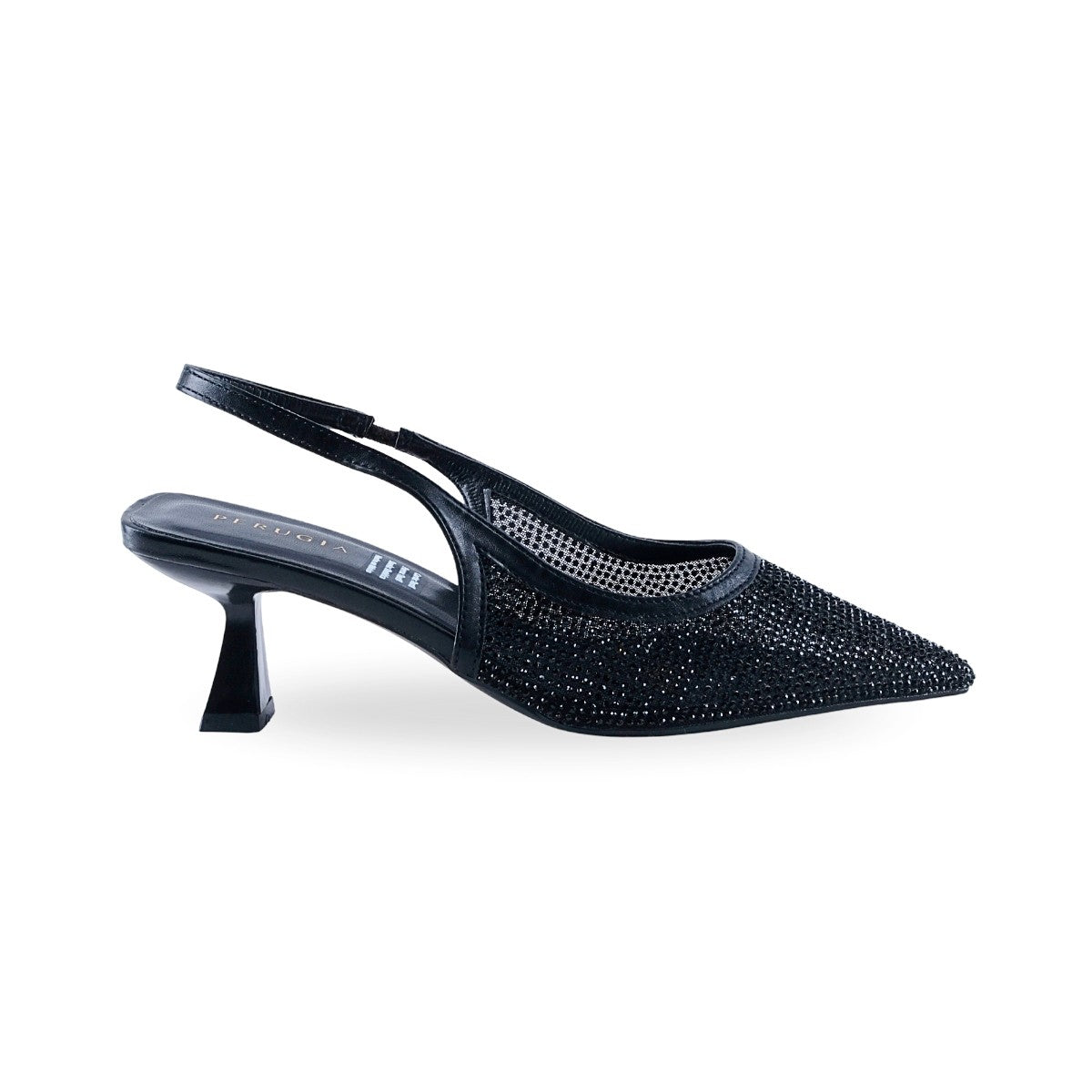 Zapatilla negra PGA con detalles brillantes