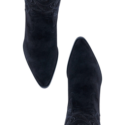 Bota de gamuza negra PGA con tacón para mujer