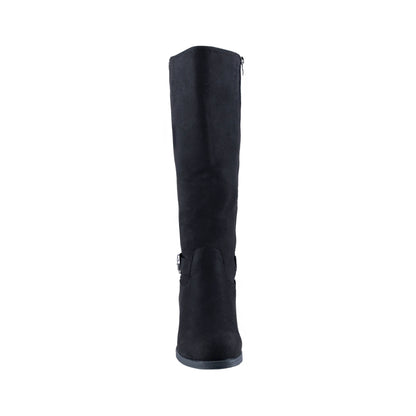 Bota alta para dama color negro con tacón ancho