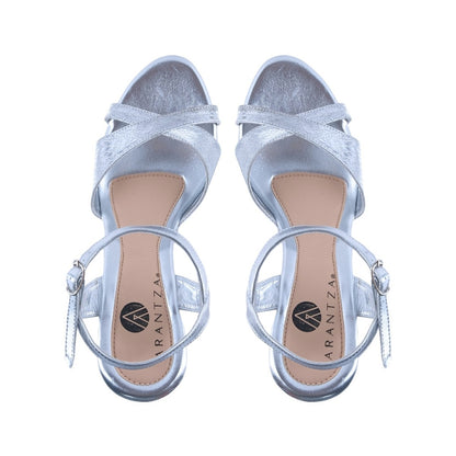 Sandalias Plateado Tiras en X Mujer A193