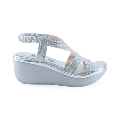 Sandalia de plataforma plata SAY para mujer