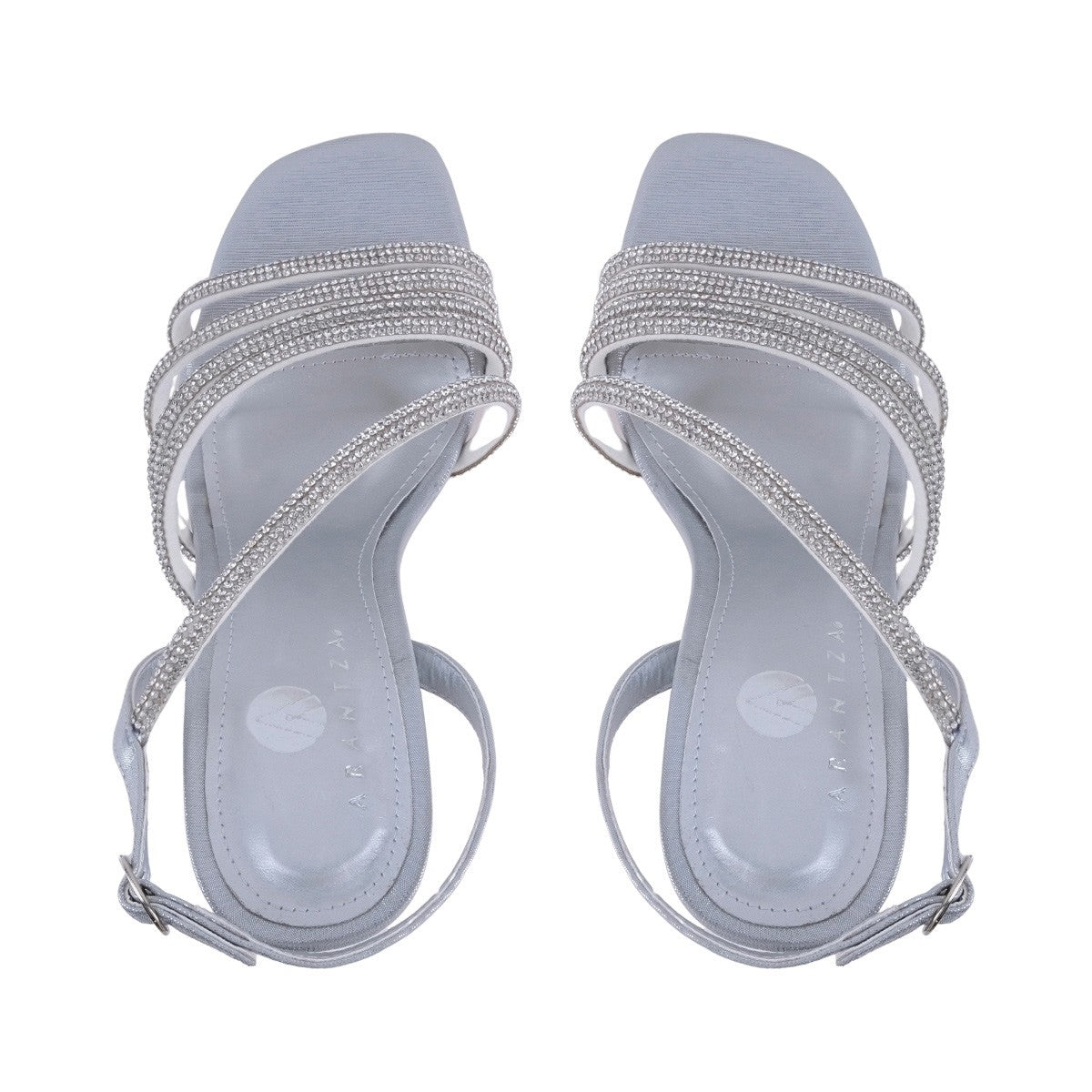 Sandalia plata de tacón para bodas y eventos especiales