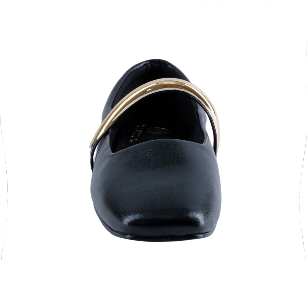 Flat casual negro puntera cuadrada suela plana