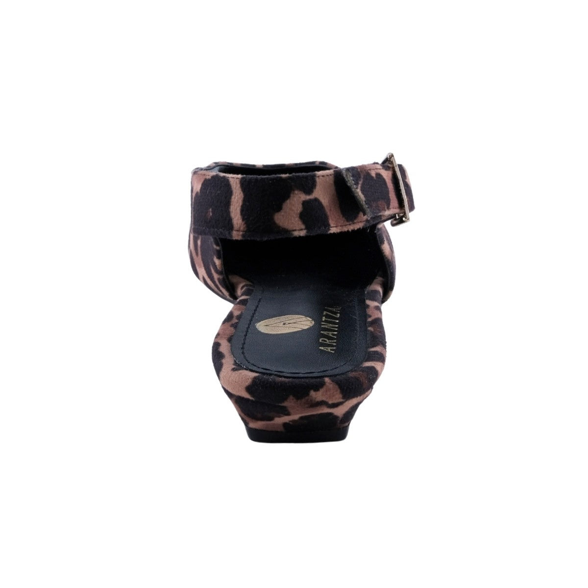 Tacones mujer STS leopardo café con hebilla dorada ajustable al costado
