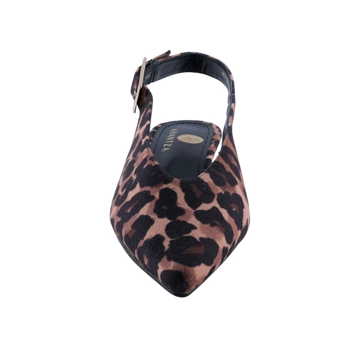 Zapato slingback estampado animal print con talón abierto y tira posterior