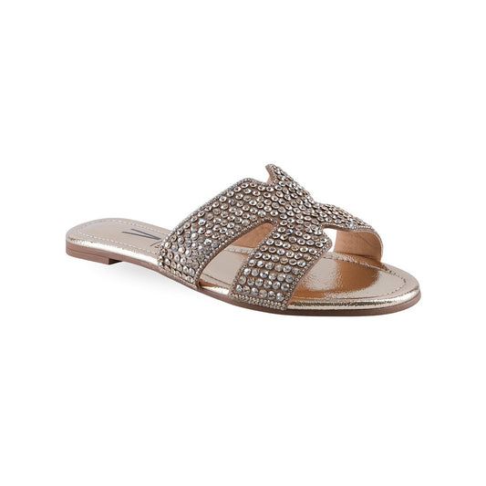 Sandalia Plana Dorada Pedrería para Mujer Vizzano 63711105