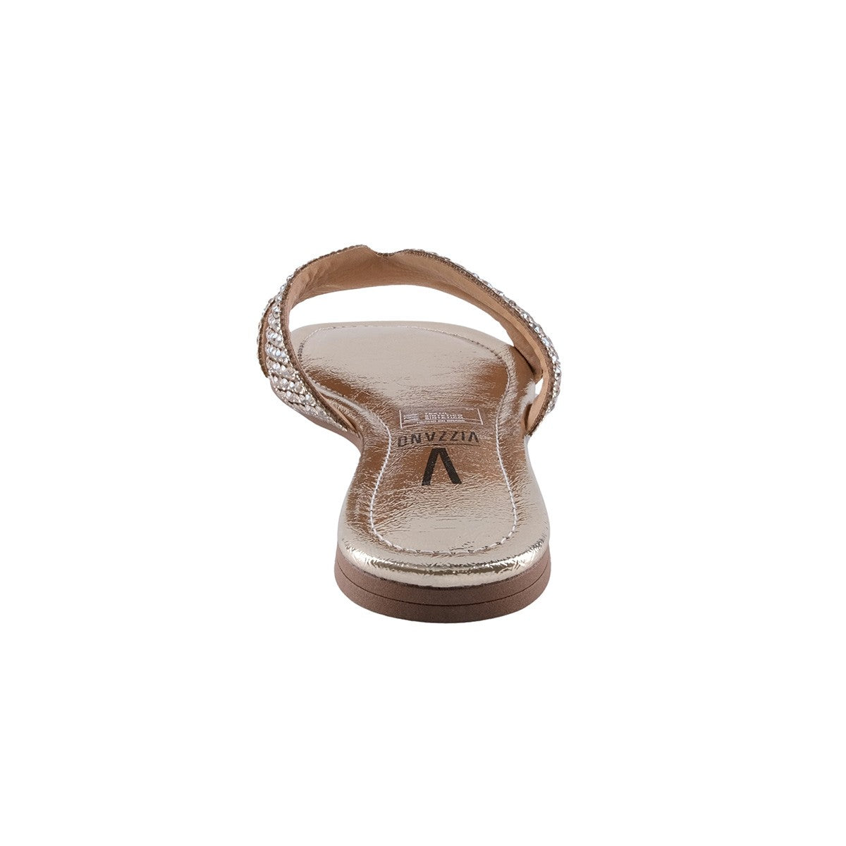 Sandalia Plana Dorada Pedrería para Mujer Vizzano 63711105