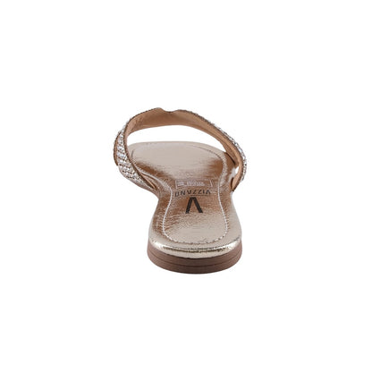 Sandalia Plana Dorada Pedrería para Mujer Vizzano 63711105
