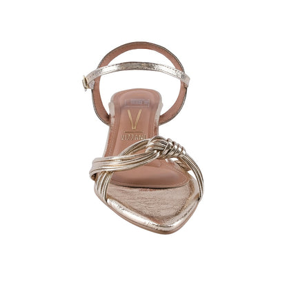 Sandalia Dorada Tacón Bajo para Mujer Vizzano 6576203