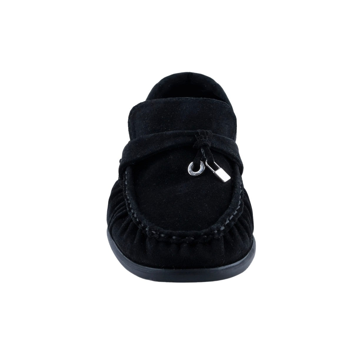 Mocasín negro tipo gamuza para mujer Via Libera