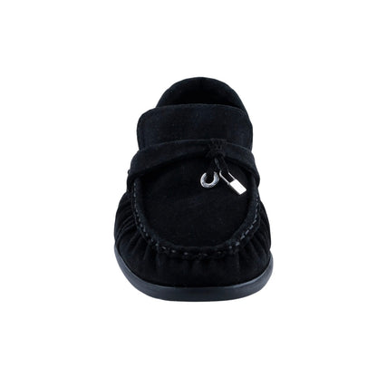 Mocasín negro tipo gamuza para mujer Via Libera
