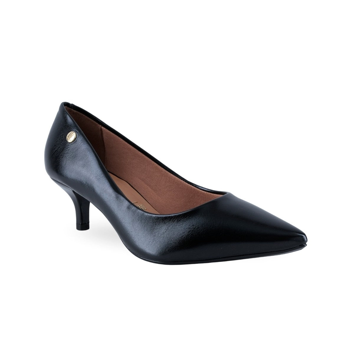 Zapatilla de tacón kitten negro con punta puntiaguda para mujer