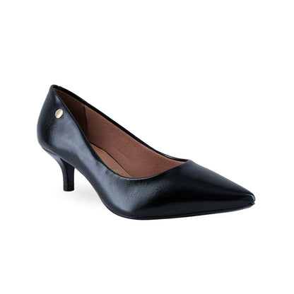 Zapatilla de tacón kitten negro con punta puntiaguda para mujer