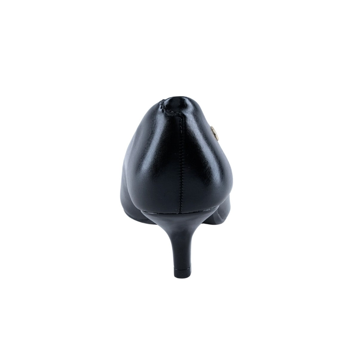 Zapatilla negra de tacón bajo fino ideal para oficina