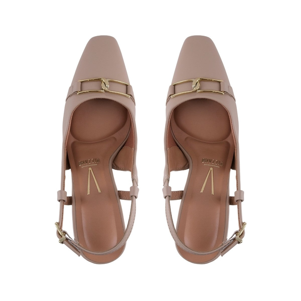 Zapato de tacón slingback nude puntera cuadrada mujer
