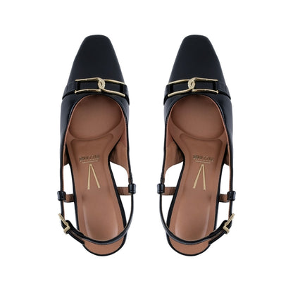 Tacones negros Vizzano puntera cuadrada estilo slingback