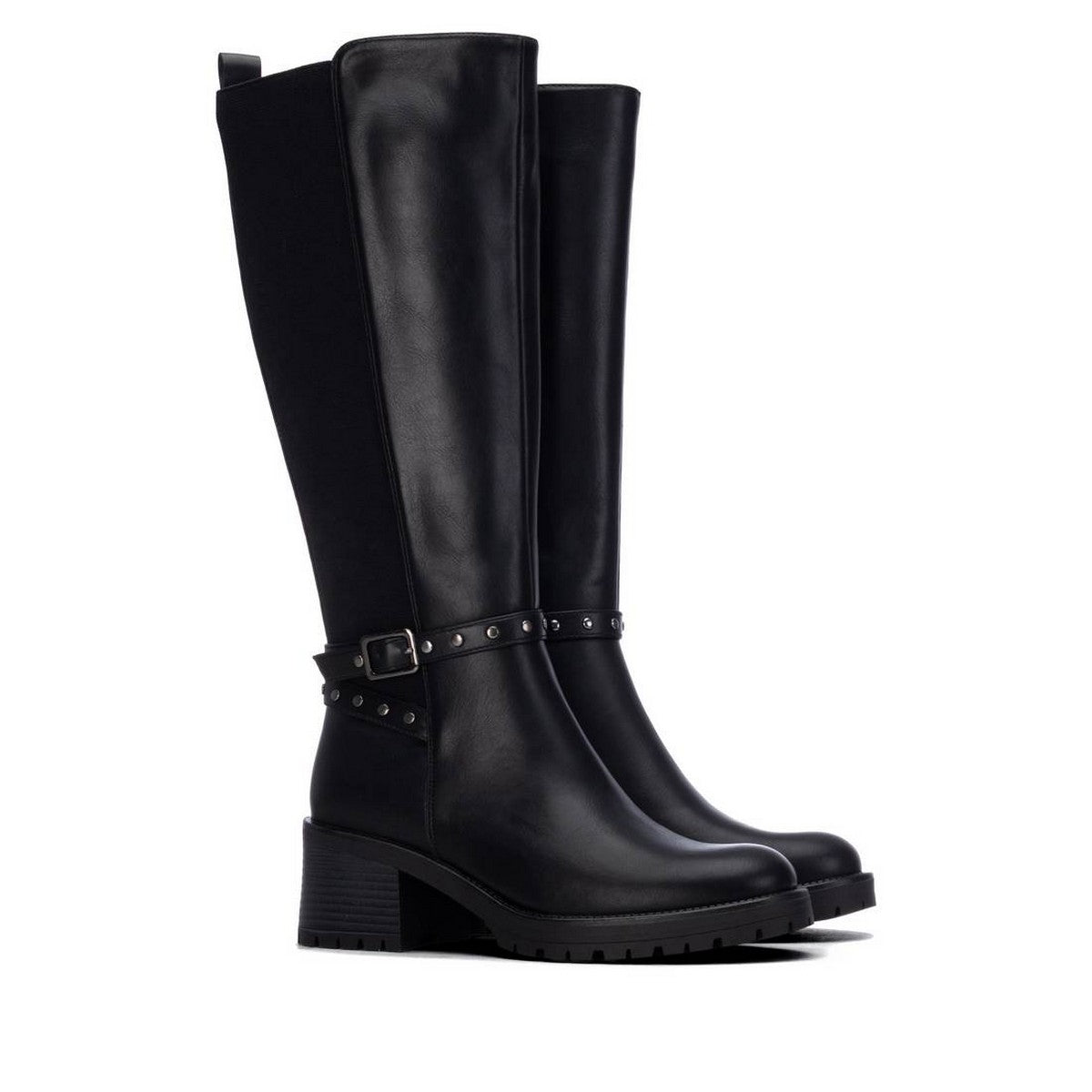Botas de invierno color negro con tacón medio de bloque