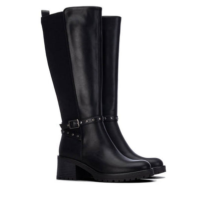 Botas de invierno color negro con tacón medio de bloque