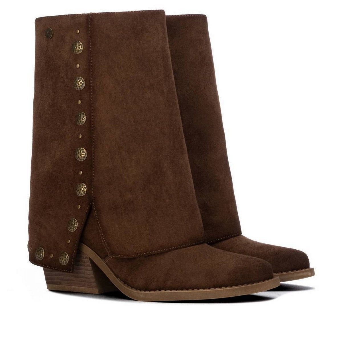 Bota taupe de gamuza estilo western para mujer XTI