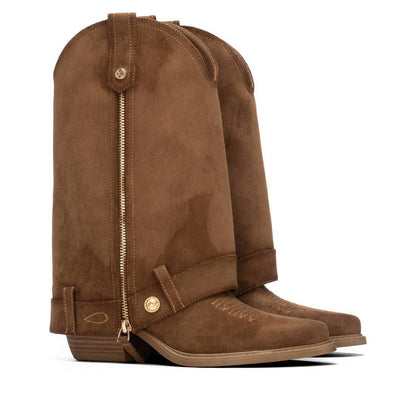 Bota vaquera taupe con cierre lateral para mujer XTI