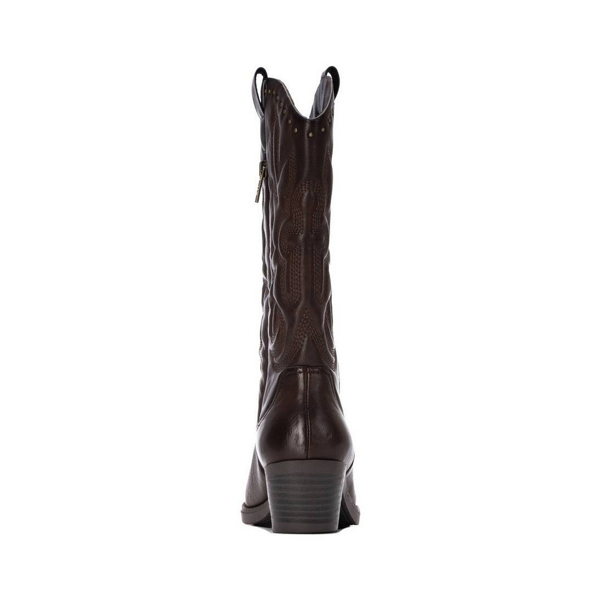 Bota cowboy marrón con bordados para mujer XTI